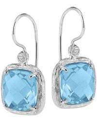 Reiss - Color Collection 14k 3.79 Ct. Tw. Diamond & Blue Topaz Earrings - Lyst