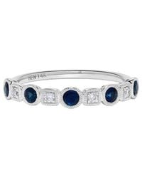 H.J. Namdar - 14K 0.45 Ct. Tw. Diamond & Sapphire Stackable Ring - Lyst