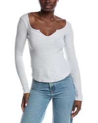 Project Social T - Kieran Notch Neck Rib Top - Lyst
