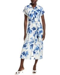 Marion - Belted Cuff Sleeves Floral Dress - Lyst