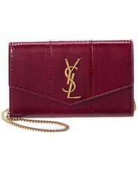 Saint Laurent - Uptown Leather Wallet On Chain - Lyst