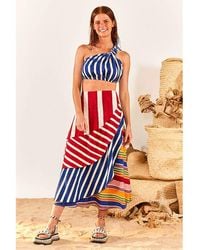 FARM Rio - Amazing Stripes Frilled Midi Skirt - Lyst