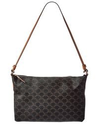 Celine - Duo Triomphe Canvas & Leather Shoulder Bag - Lyst