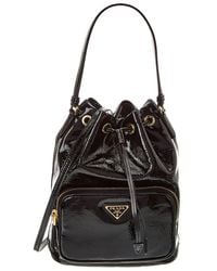 Prada - Duet Leather Bucket Bag - Lyst