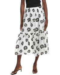 Gracia - Sheer Floral A-Line Skirt - Lyst