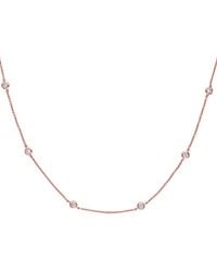 Genevive Jewelry - 18k Rose Gold Vermeil Cz Necklace - Lyst