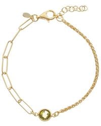 Meshmerise - 18k Over Silver 1.00 Ct. Tw. Green Peridot Bracelet - Lyst