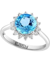 Effy Fine Jewelry - 14K 2.59 Ct. Tw. Diamond & Topaz Ring - Lyst