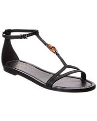 Gucci - Bamboo Leather Sandal - Lyst