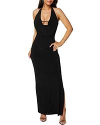 Bebe - Plunge Neck Cowl Maxi Dress - Lyst