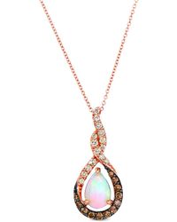 Le Vian - Le Vian 14k Strawberry Gold 1.65 Ct. Tw. Diamond & Opal Pendant Necklace - Lyst