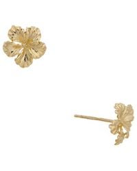 Italian Gold - 14K Flower Stud Earrings - Lyst