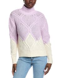 Autumn Cashmere - Two-Tone Diamond Cashmere-Blend Sweater - Lyst
