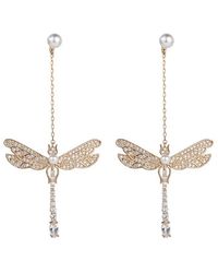 Eye Candy LA - Luxe Collection 18k Plated Cz Dragonfly Drop Earrings - Lyst
