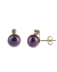 Splendid - 14k 0.10 Ct. Tw. Diamond 7-7.5mm Pearl Studs - Lyst