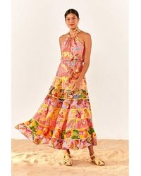 FARM Rio - Mixed Pink Prints Maxi Dress - Lyst