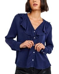Bella Dahl - Ruffle V-Neck Button Up - Lyst