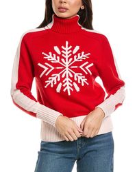 Brodie Cashmere - Snowflake Roll Neck Cashmere-Blend Sweater - Lyst