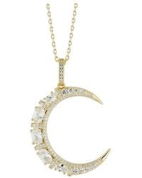 Glaze Jewelry - 14K Plated Cz Crescent Moon Necklace - Lyst