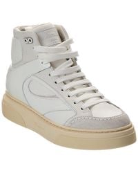 Ferragamo - Leather High-Top Sneaker - Lyst