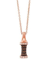 Le Vian - Le Vian 14k Strawberry Gold 0.13 Ct. Tw. Diamond Pendant Necklace - Lyst