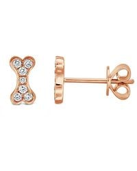 Sabrina Designs - 14k Rose Gold 0.14 Ct. Tw. Diamond Dog Bone Earrings - Lyst