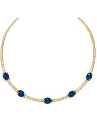 Jewels by Viomo - 14K 5.34 Ct. Tw. Diamond & Sapphire Adjustable Choker Necklace - Lyst