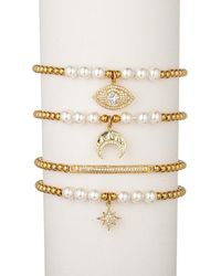 Eye Candy LA - 4 Piece Eye Star Titanium Beaded Bracelet - Lyst