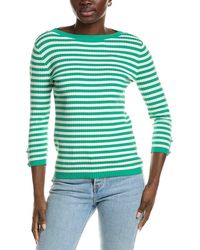 Jones New York - Rib Boat Neck Stripe Top - Lyst