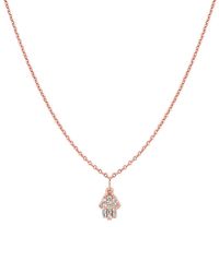 Ariana Rabbani Ariana Rabanni 14k Rose Gold Diamond Hamsa Necklace - Metallic