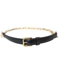 Dolce & Gabbana - Leather-Trim Belt - Lyst