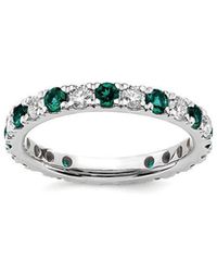 Lab Grown Gemstones - 14K 1.75 Ct. Tw. Lab-Grown Diamond & Lab-Grown Alexandrite Eternity Ring - Lyst