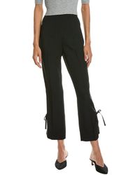 Prada - Bow Embellished Cropped Crepe Straight Leg Pant - Lyst