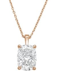 Diana M. Jewels - Diana M. 14K Rose 4.00 Ct. Tw. Lab-Grown Diamond Solitaire Pendant - Lyst