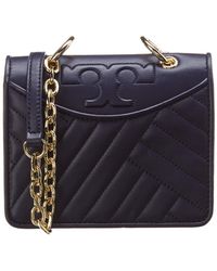 Tory Burch Alexa Mini Leather Shoulder Bag - Blue