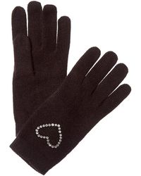Portolano - Crystal Stones Heart Cashmere & Wool-Blend Gloves - Lyst