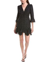 Marchesa - Embroidered Cotton Voile Mini Dress - Lyst