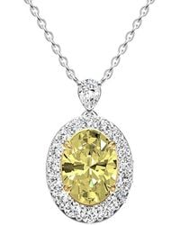 Lab Grown Diamonds - 14K 1.25 Ct. Tw. Lab-Grown Diamond Halo Pendant - Lyst