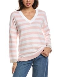Forte - High-Low Stripe Cashmere-Blend Sweater - Lyst