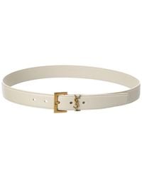 Saint Laurent - Monogram Leather Belt - Lyst