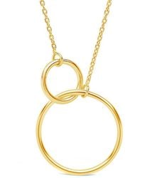 Sterling Forever - 14k Over Silver Interlocking Circle Pendant Necklace - Lyst