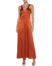 L'Agence - Kellen Button Front Silk Dress - Lyst