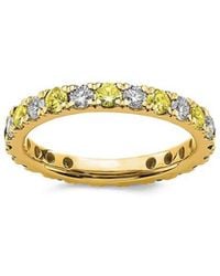 Lab Grown Gemstones - 14K 1.75 Ct. Tw. Lab-Grown Diamond & Lab-Grown Sapphire Eternity Ring - Lyst