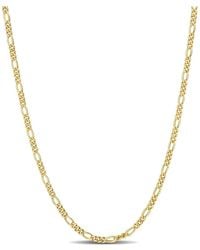 Italian Silver - 18K Over Figaro Chain Necklace - Lyst