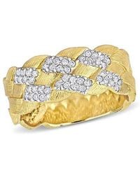 Rina Limor - 14k 0.24 Ct. Tw. Diamond Studded Basketweave Ring - Lyst
