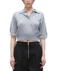 3.1 Phillip Lim - Wool Cropped Polo Sweater - Lyst