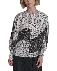 Halston - Printed Dolman Blouse - Lyst