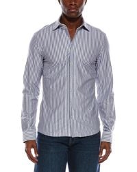 Eterna - Japanese Knit Slim Fit Stripe Shirt - Lyst