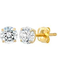 MaxColor - 14K Cz Stud Earrings - Lyst