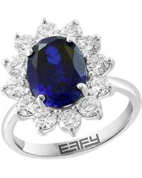 Effy Fine Jewelry - 14K 4.86 Ct. Tw. Lab-Grown Diamond & Lab-Grown Sapphire Ring - Lyst